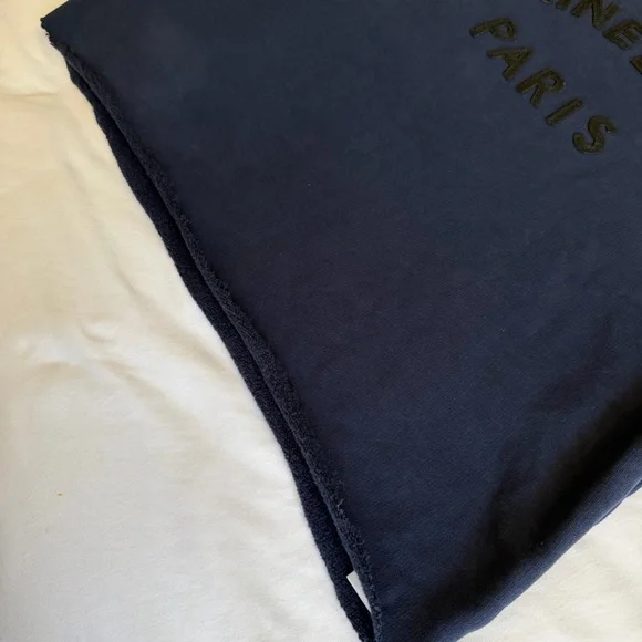 Anine Bing "Jaci" Washed Navy Black Paris Lettering Cotton Sweatshirt *Altered* - Picture 12 of 17